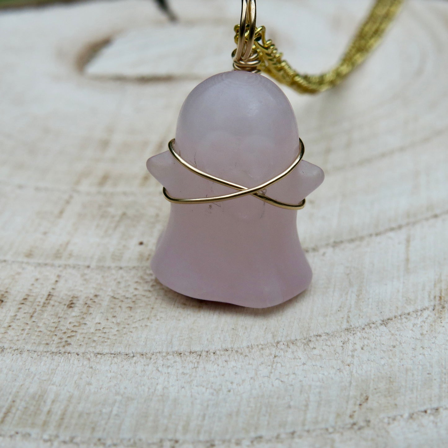 PORCELAIN - Rose Quartz Ghost Pendant
