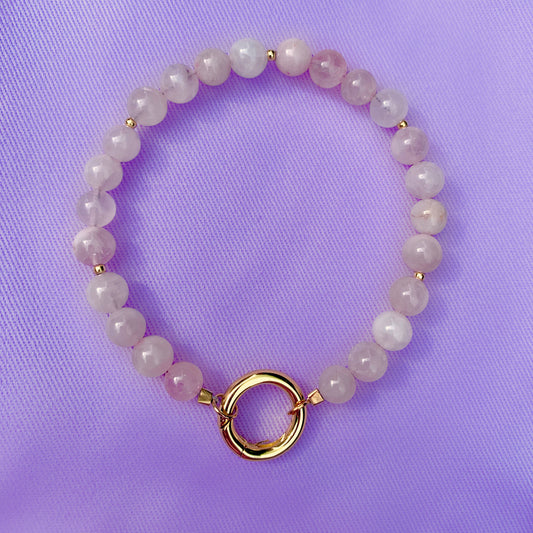 Gentle Rose Quartz | Crystal Charm Bracelet